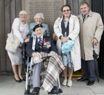 Pat with his wife, daughters & Derek Wood (Branch President)